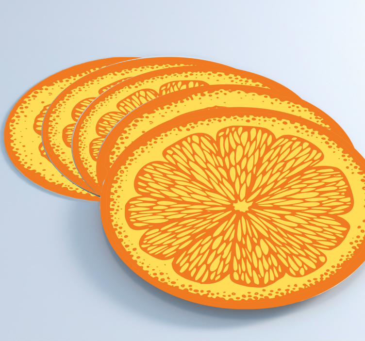 Posavasos moderno patrón de rodajas de cítricos - TenVinilo