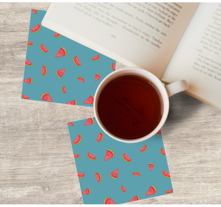 Posavasos moderno patrón de sandías coloridas - TenVinilo