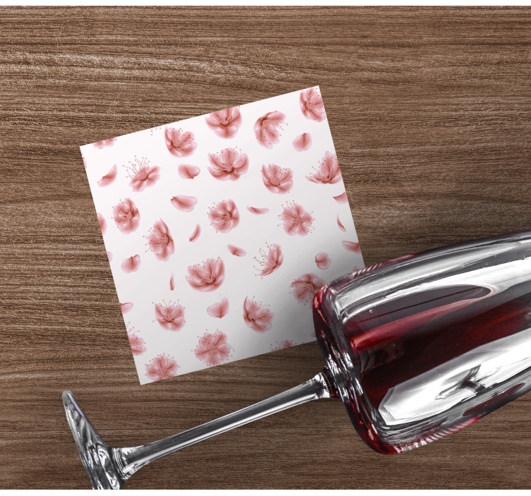 Posavasos moderno patrón floral de flores - TenVinilo