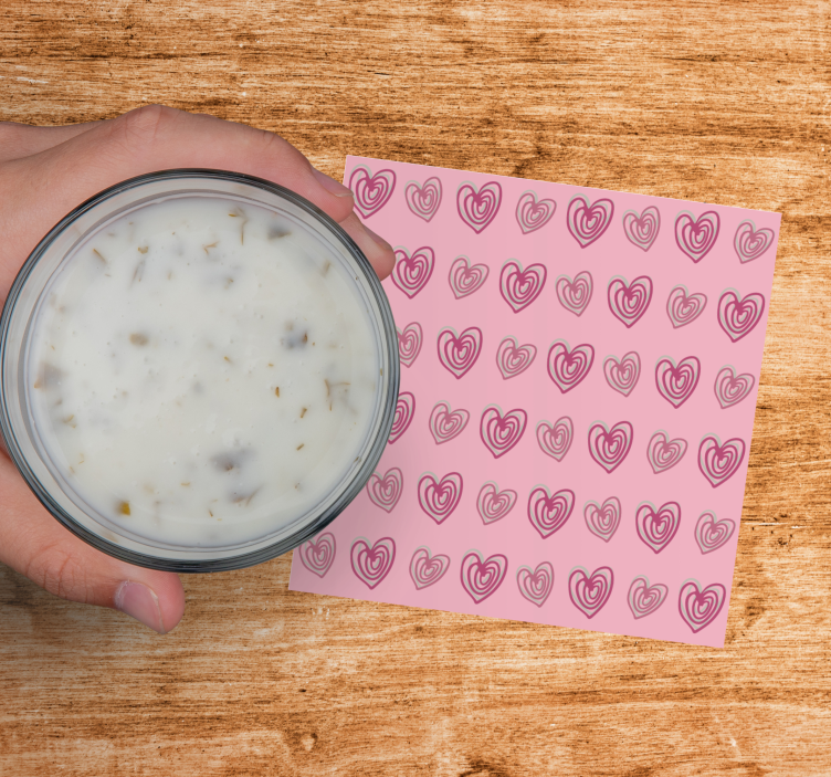 Posavasos moderno patrones de corazones superpuestos - TenVinilo