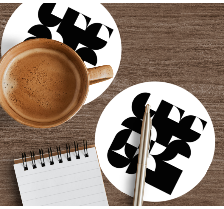 Posavasos moderno patrones monocromáticos geométricos - TenVinilo