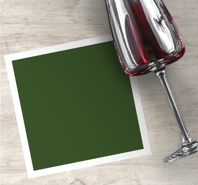 Posavasos moderno superficie verde cuadrada - TenVinilo