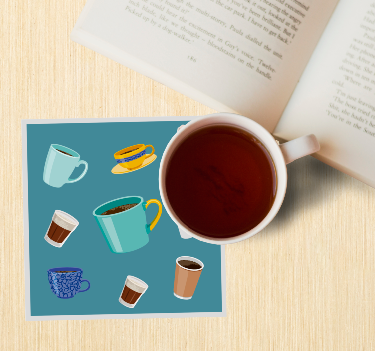Posavasos moderno variedad de tazas de café - TenVinilo