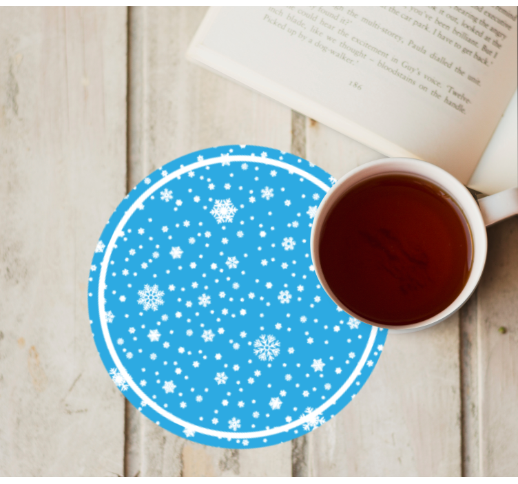 Posavasos navideño con diseño de copos de nieve - TenVinilo