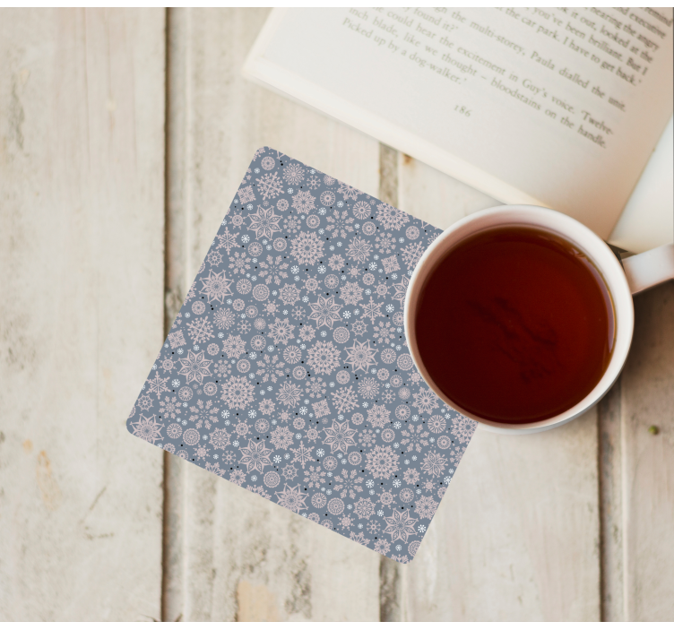 Posavasos navideño patrón floral invernal - TenVinilo