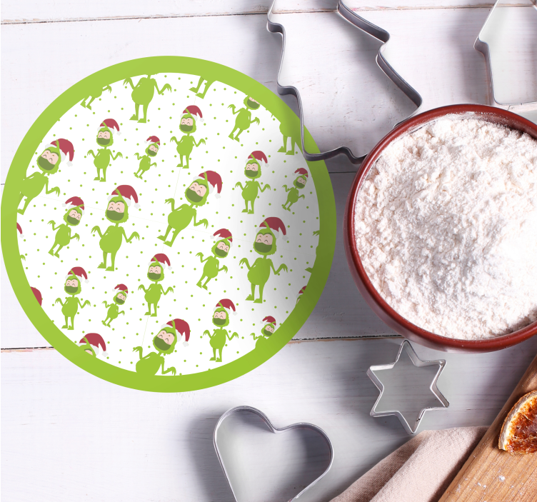 Posavasos navideño personajes verdes juguetones - TenVinilo