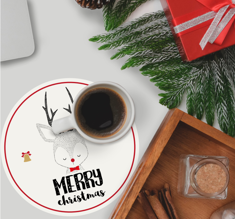 Posavasos navideño reno con cascabeles - TenVinilo