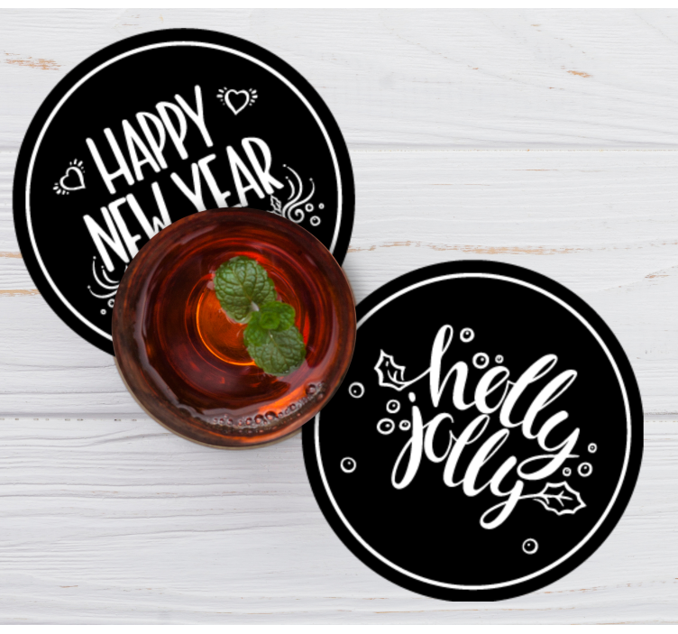 Posavasos navideño saludos festivos alegres - TenVinilo