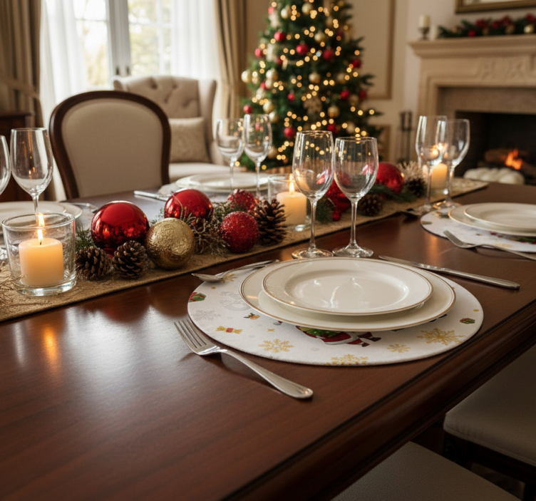 Posavasos navideño santa con elfo - TenVinilo
