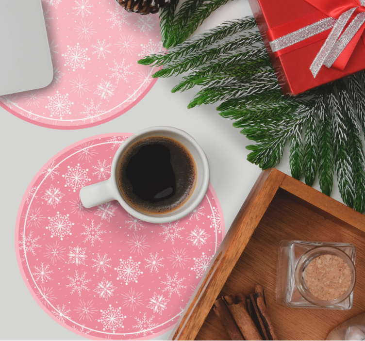 Posavasos navideño set de patrones de copos de nieve - TenVinilo