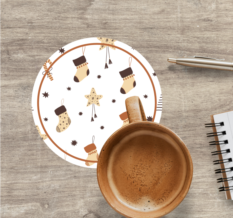 Posavasos navideño y calcetines festivos - TenVinilo