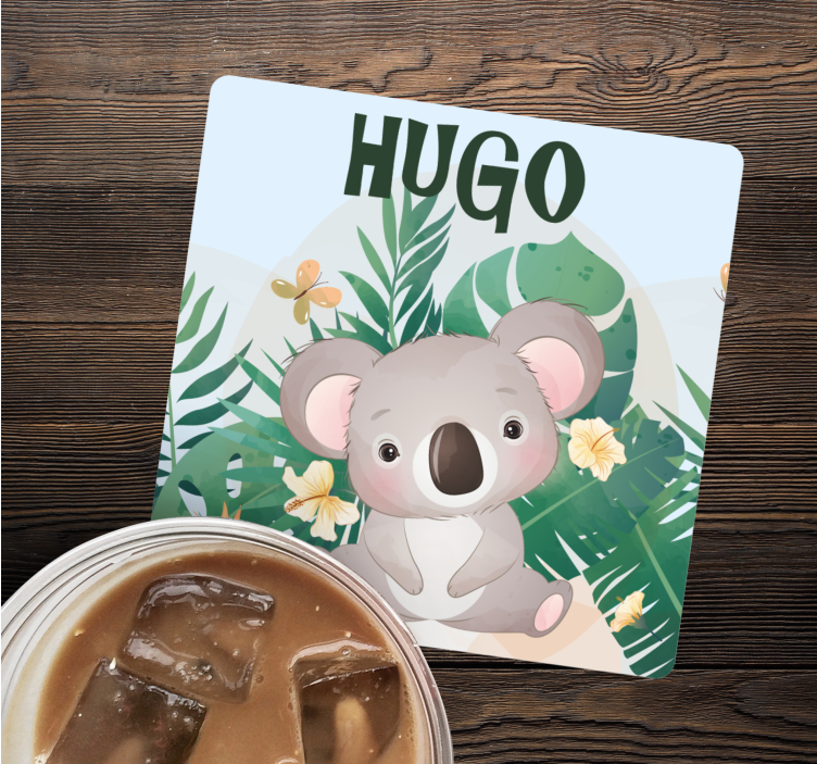 Posavasos personalizable arte de koala adorable - TenVinilo