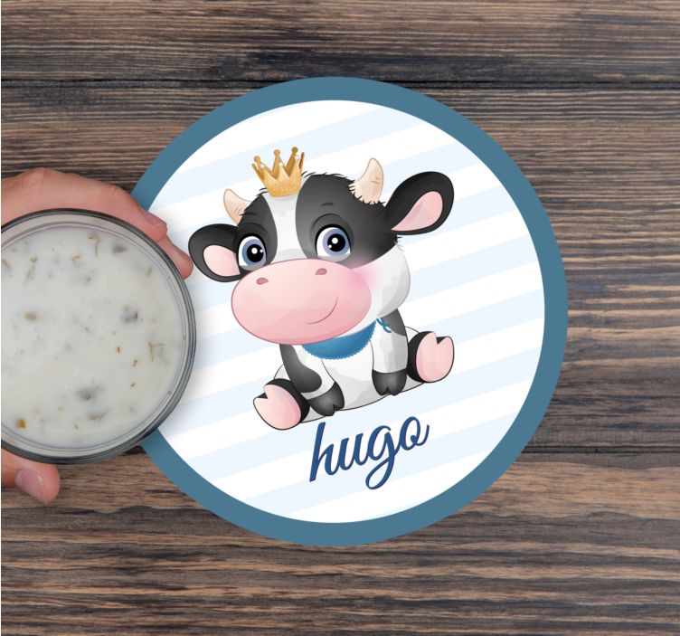 Posavasos personalizable ilustración de vaca linda - TenVinilo