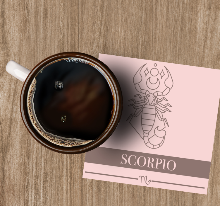 Posavasos personalizable símbolo astrológico escorpio - TenVinilo