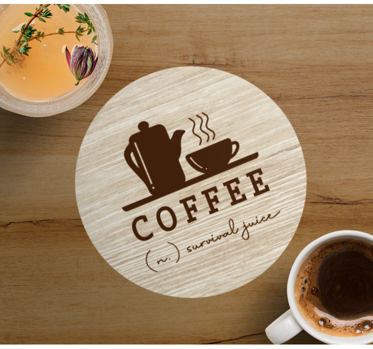 Posavasos personalizable taza y cafetera - TenVinilo