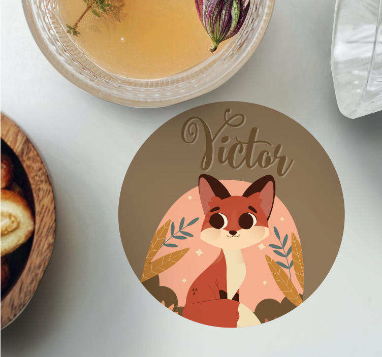 Posavasos personalizable zorro lindo - TenVinilo