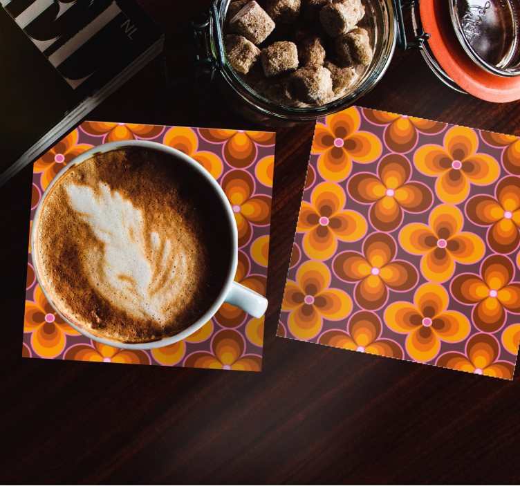 Posavasos vintage Flor retro patrón maravilloso - TenVinilo