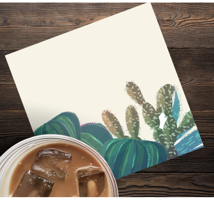 Posavasos textura arreglo de cactus con textura - TenVinilo