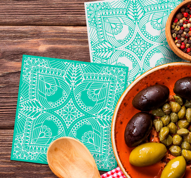 Posavasos textura arreglo floral intrincado - TenVinilo