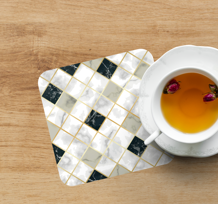 Posavasos textura azulejos con patrón de mármol - TenVinilo