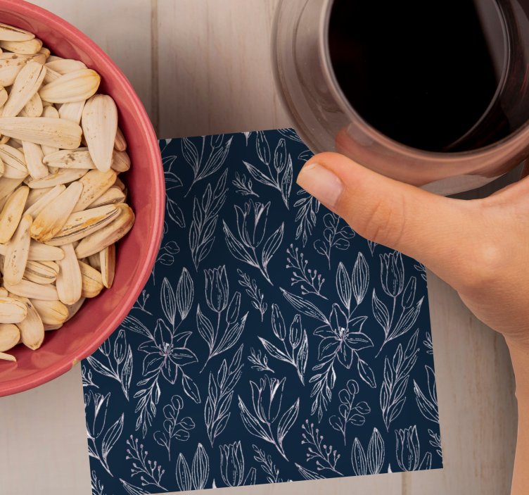 Posavasos textura detalles de patrón floral - TenVinilo