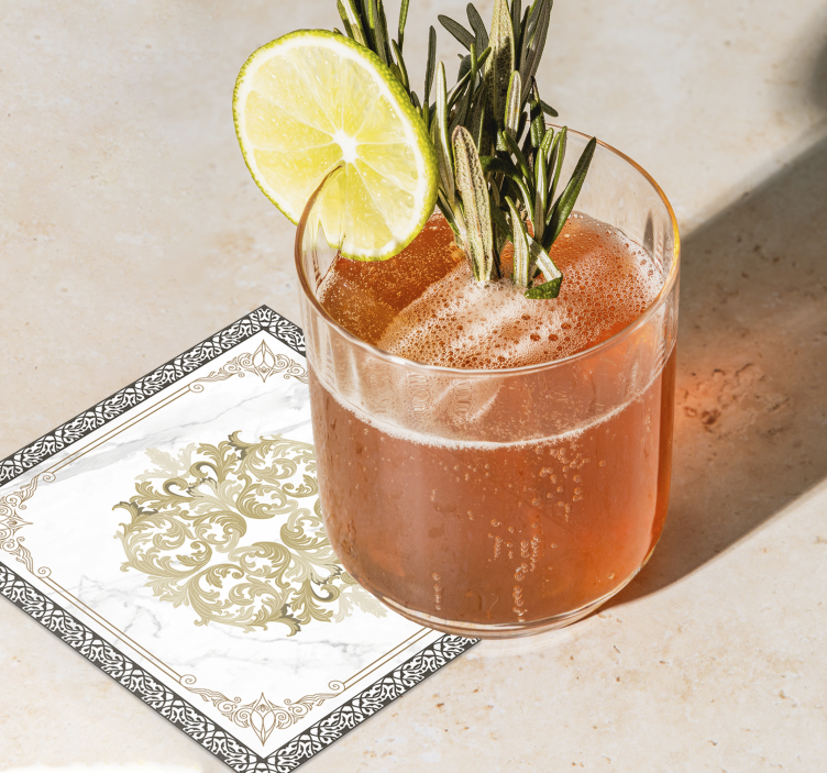 Posavasos textura elegante barroco dorado - TenVinilo