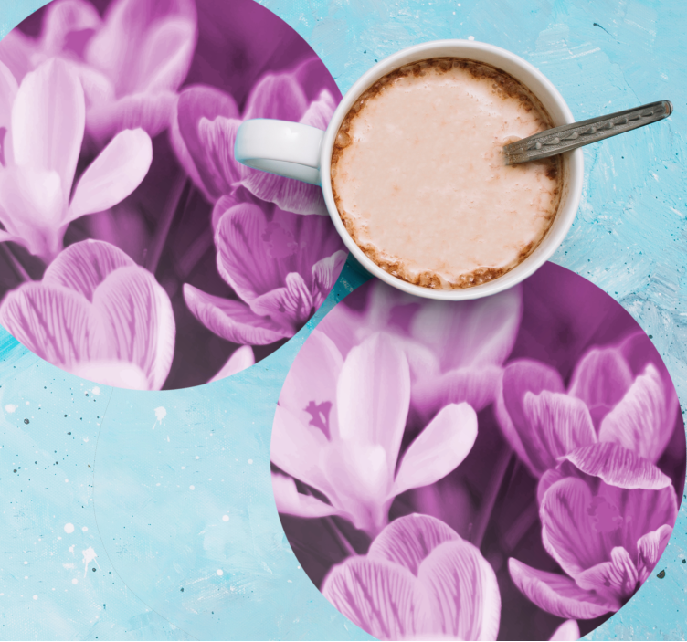 Posavasos textura elemento floral vibrante - TenVinilo