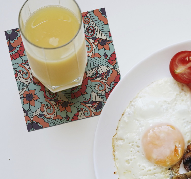 Posavasos textura estampado floral - TenVinilo