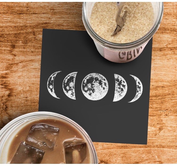 Posavasos textura fases lunares ilustración - TenVinilo