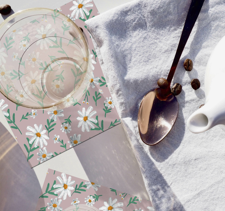 Posavasos textura fondo de patrón floral - TenVinilo