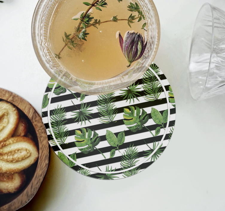 Posavasos textura hoja tropical - TenVinilo