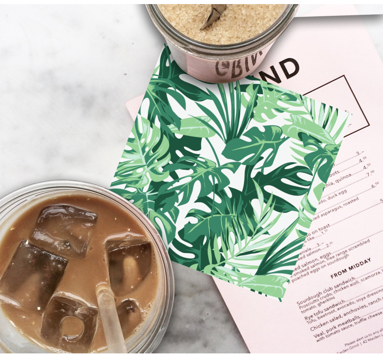 Posavasos textura inspiración hoja tropical - TenVinilo