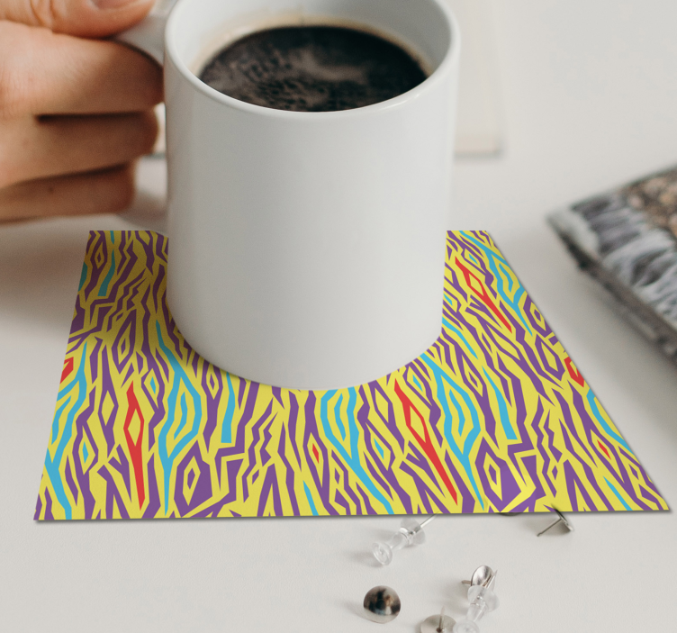 Posavasos textura líneas abstractas vibrantes - TenVinilo