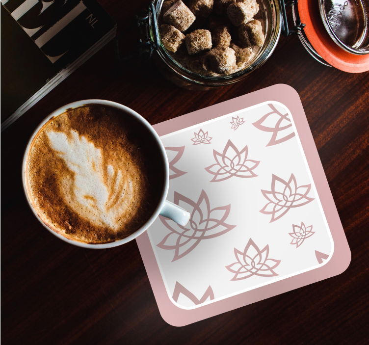 Posavasos textura motivo de loto - TenVinilo