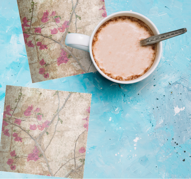 Posavasos textura motivo floral texturizado - TenVinilo