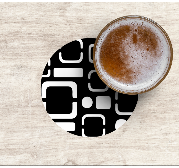 Posavasos textura motivos geométricos negros - TenVinilo