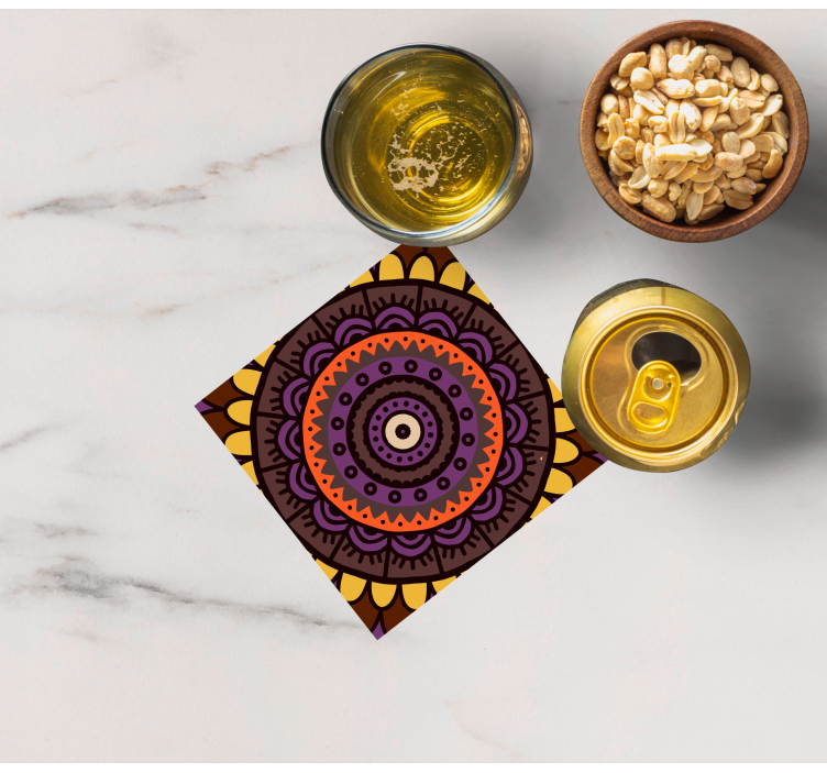 Posavasos textura patrón circular intrincado - TenVinilo