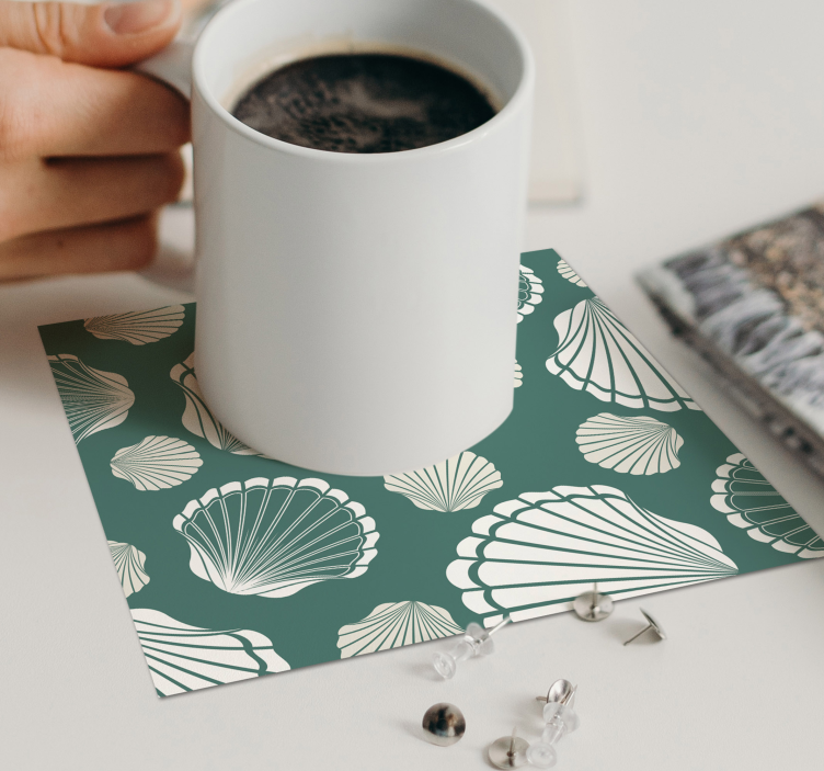 Posavasos textura patrón de conchas - TenVinilo