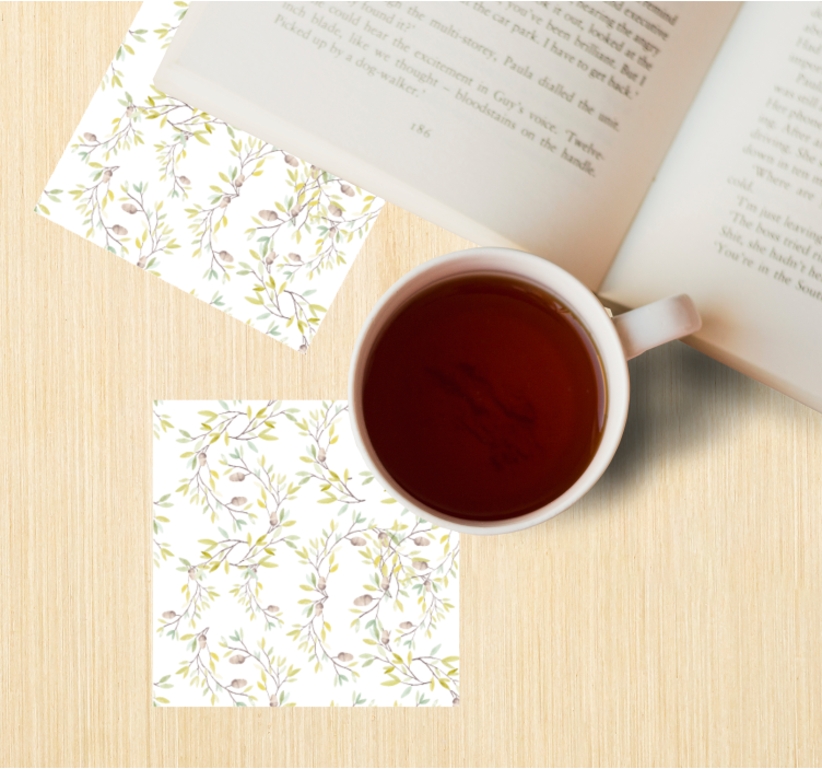 Posavasos textura patrón de enredadera floral - TenVinilo