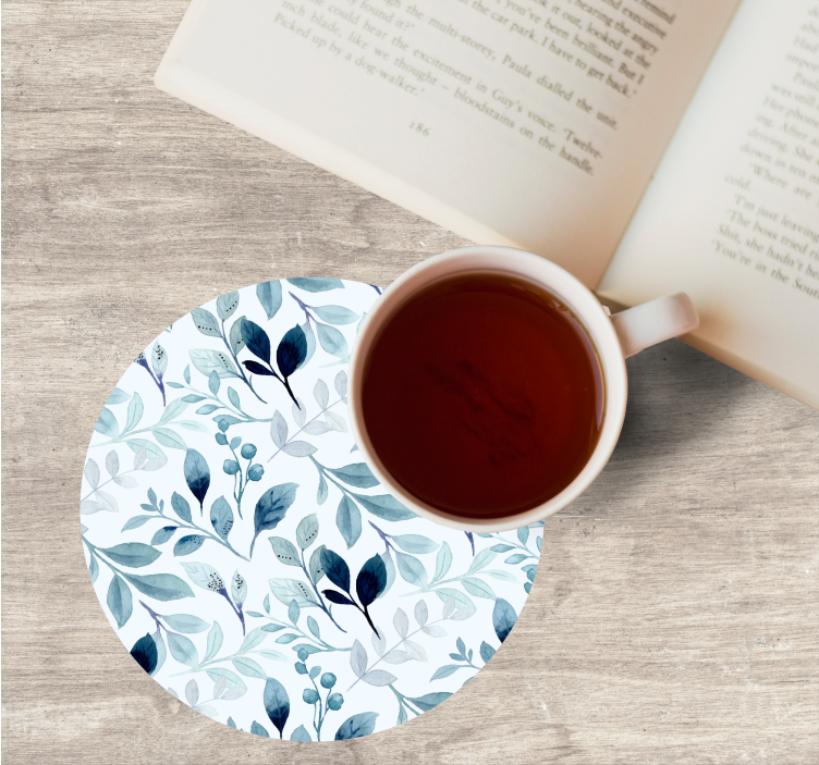 Posavasos textura patrón de hojas florales - TenVinilo