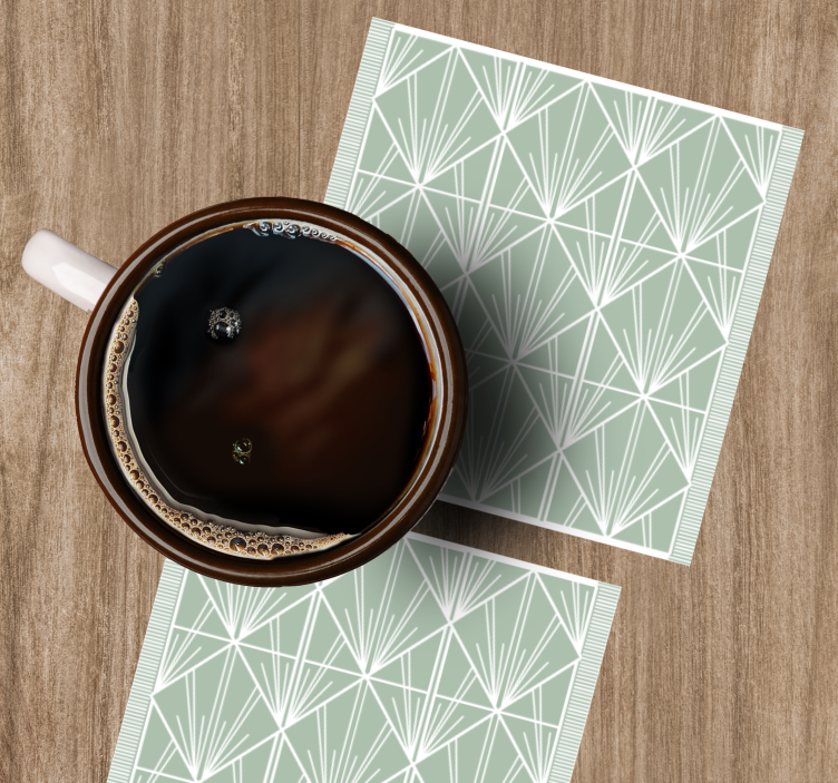 Posavasos textura patrón de hojas geométricas - TenVinilo