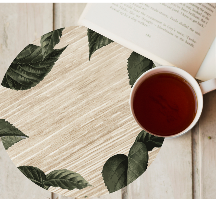 Posavasos textura patrón de hojas inspirado en la naturaleza - TenVinilo