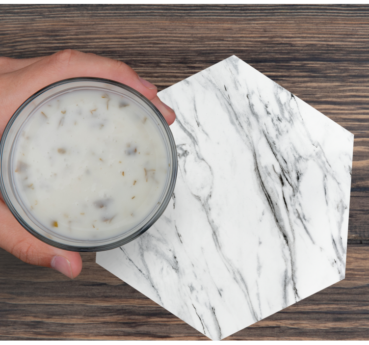 Posavasos textura patrón de mármol hexagonal - TenVinilo