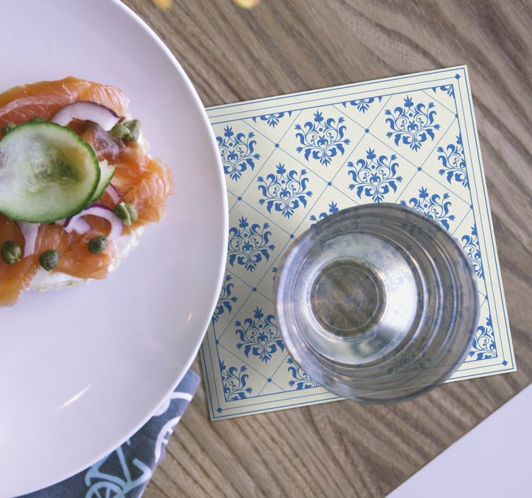 Posavasos textura patrón floral elegante - TenVinilo