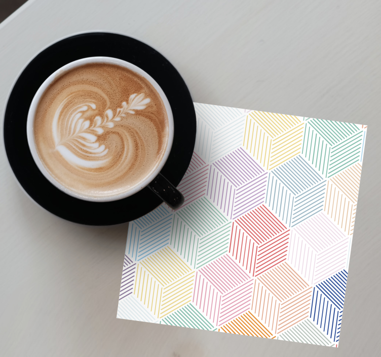 Posavasos textura patrón hexagonal geométrico - TenVinilo