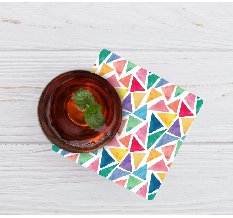 Posavasos textura patrón triangular colorido - TenVinilo