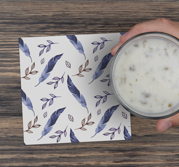 Posavasos textura patrones acuarela follaje - TenVinilo