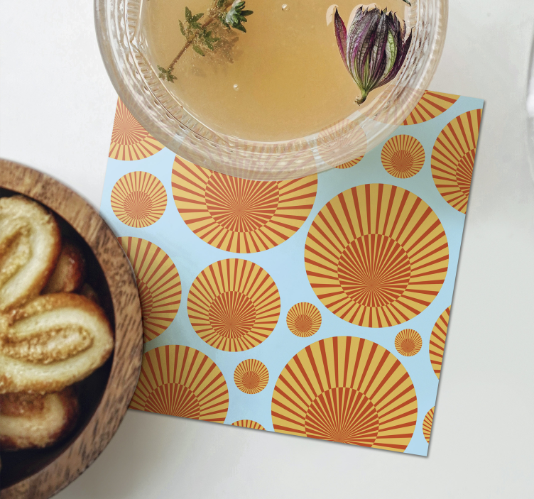 Posavasos textura patrones circulares radiantes - TenVinilo