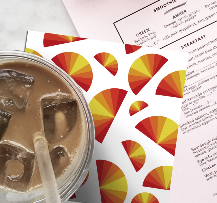 Posavasos textura patrones de abanico geométricos - TenVinilo