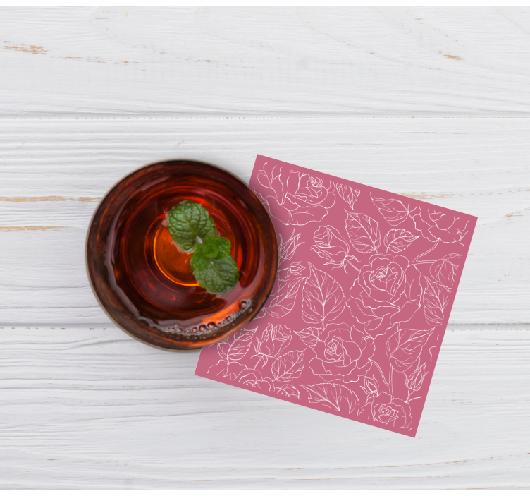 Posavasos textura patrones florales estilizados - TenVinilo